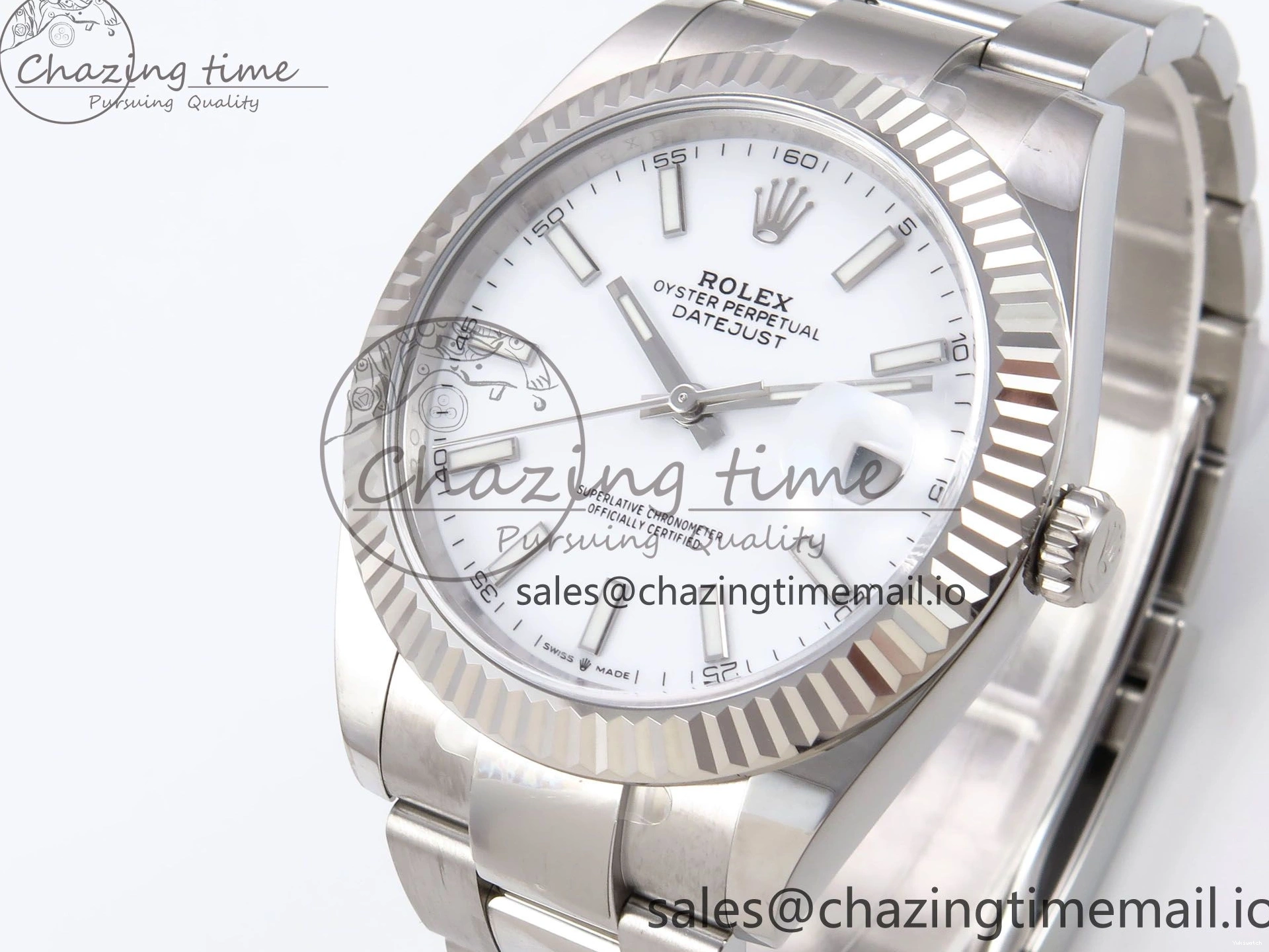 DateJust Dial on White Best 126334 41 Stick A3235 EWEF Bracelet Edition Oyster 0417